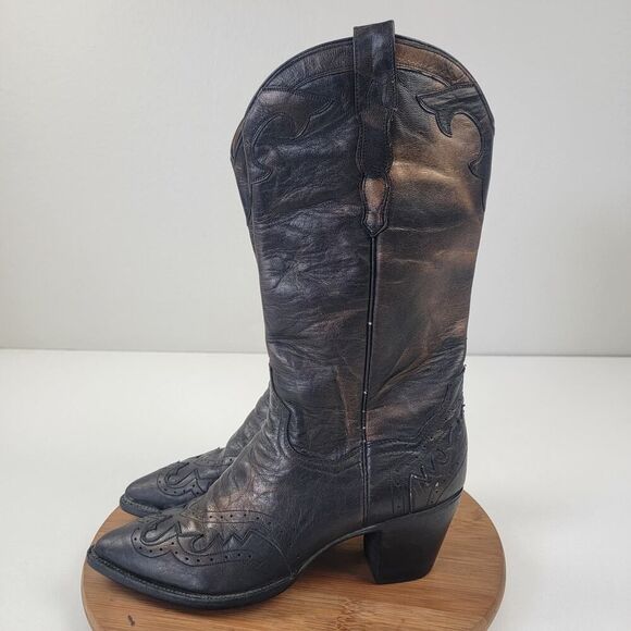 Womens Dan Post DP3245 El Paso Collection Leather Cowboy Western Boots Size 10 M - Picture 1 of 13
